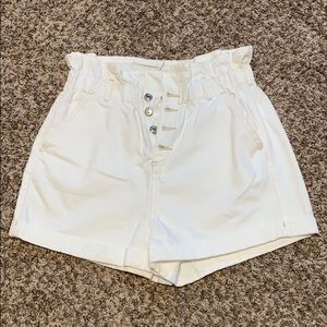 Topshop high waisted white shorts - US 8